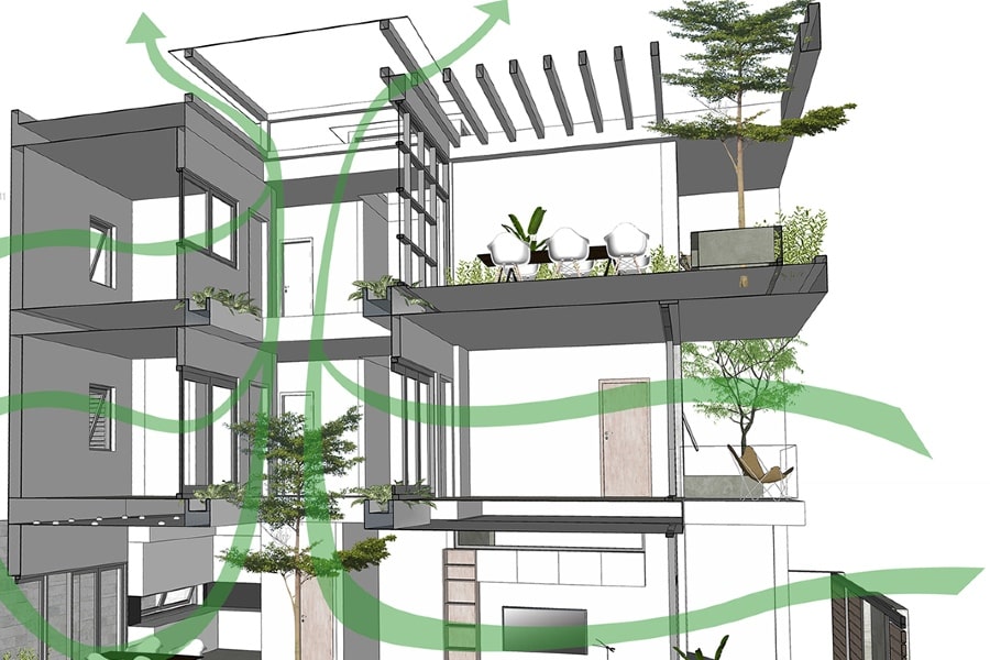 Hệ thống thông gió tự nhiên cho nhà ở Việt Nam